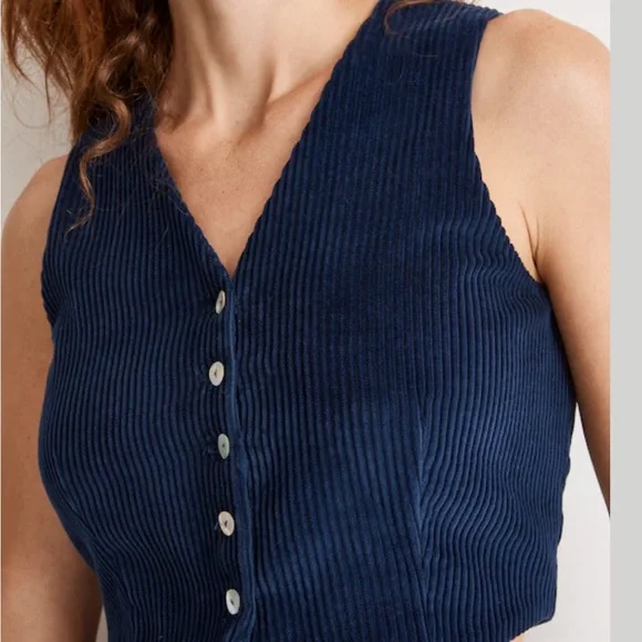 Madewell Donni Corduroy Crop Vest (size M/runs small) - Picture 3 of 9